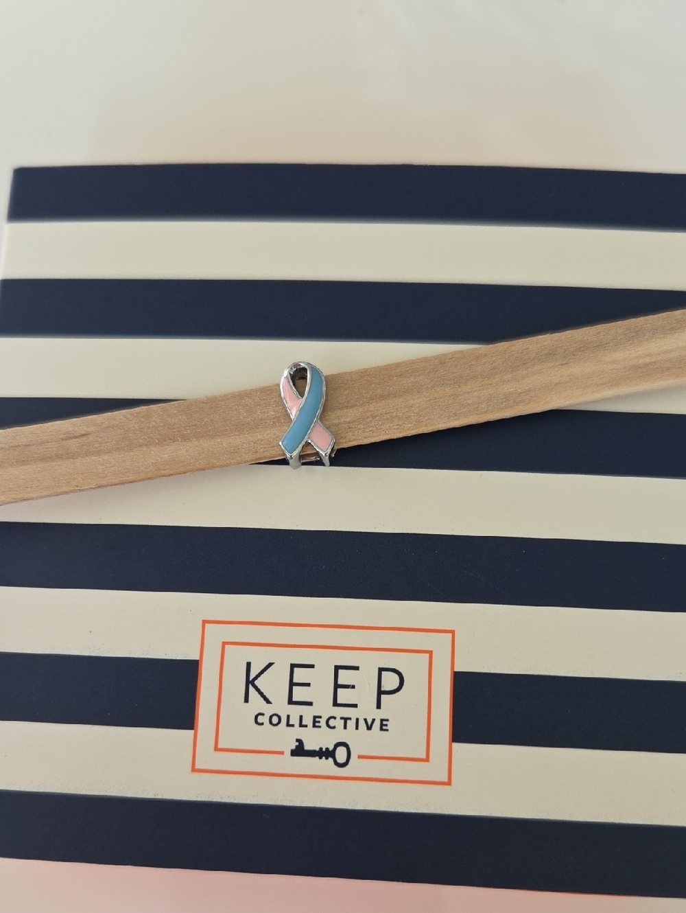 KEEP Collective Pink and Blue Awareness Ribbon Charm - Infant And Pregnancy Los